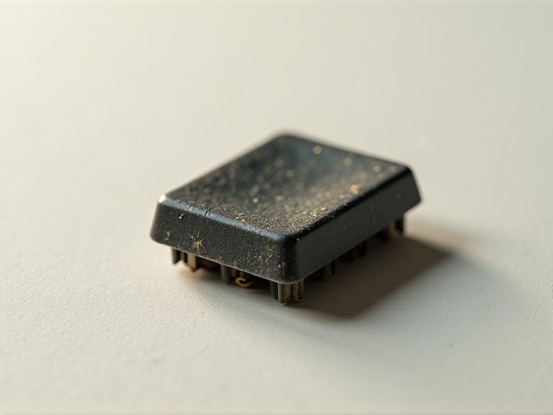 A close-up view of a typewriter keycap, showcasing its flat surface and mechanical linkage, with a focus on the intricate details of the typebar connection, set against a neutral background with soft lighting.