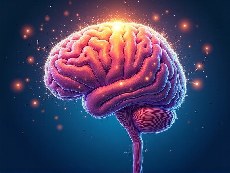 A detailed illustration of the human brain with colorful neural pathways, surrounded by icons representing light, sound, and temperature. The image conveys the complex interplay between sensory inputs and brain activity, with a focus on how these elements influence mood and cognition.